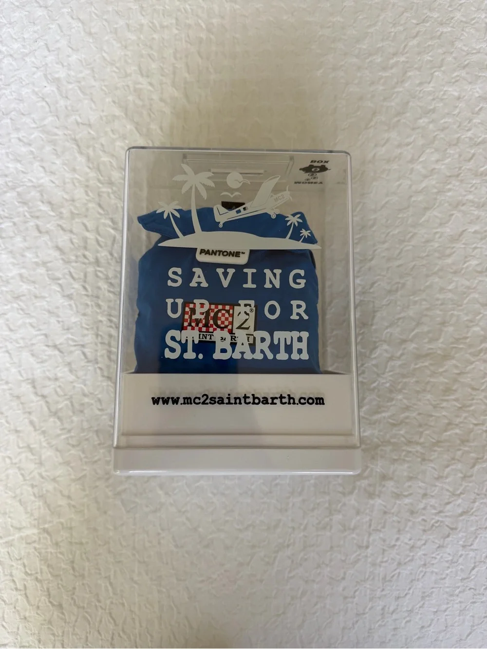 MC2 Saint Barth Kids Swim Trunks Blue with White Logo